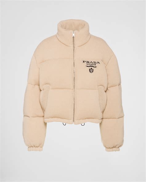 prada cream coat|Prada coat women's sale.